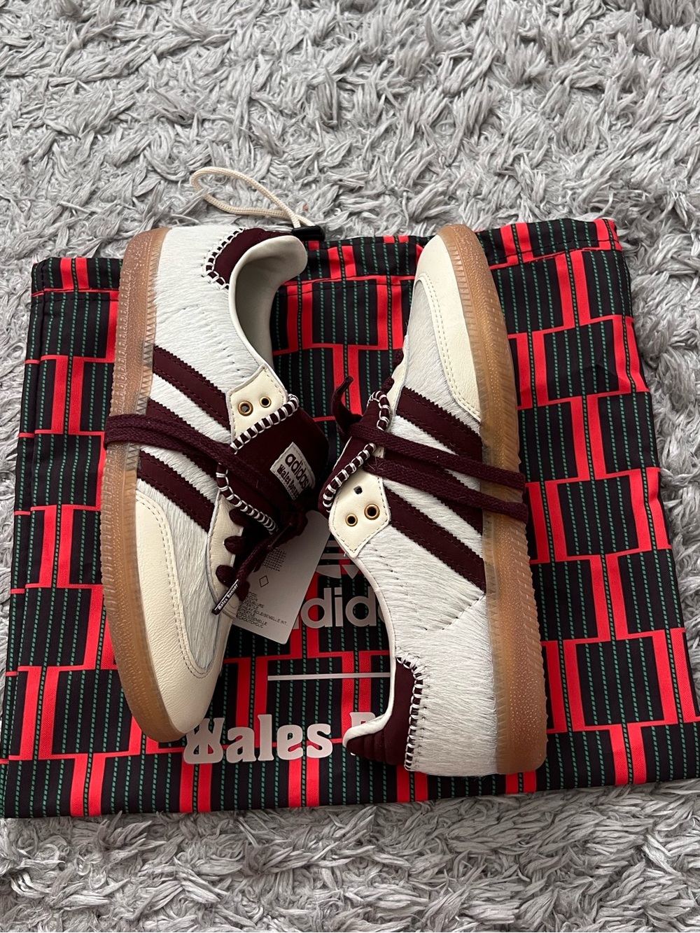 Wales Bonner Adidas Samba pony hair tonal sneakers - Picture 6 of 10